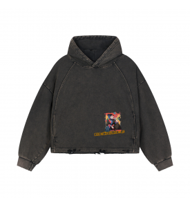 Mira “Bloom Always” Heavyweight 100% Cotton Hoodie — 340 gsm — Vintage Washed Gray