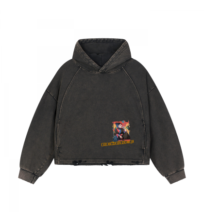 Mira “Bloom Always” Heavyweight 100% Cotton Hoodie — 340 gsm — Vintage Washed Gray Mira “Bloom Always” Heavyweight 100% Cotton Hoodie — 340 gsm — Vintage Washed Gray