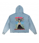 Hoodie -100% Cotton 340 gsm. Mira "Bloom Always" One size  L - Vintage Washed Blue
