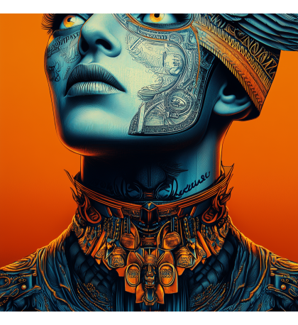 "Flash of Transformation" - Original Digital Art Work - Print 24" x 24" (60cm x 60cm) by Miroslava Kettounen 2024