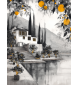 Golden Orange of Tuscany Contemporary Mediterranean Art Print  22x28 inches , 300gsm Fine Art Paper by Miroslava Kettounen