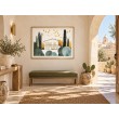 Home Among Cacti — Minimalist Wall Art, 18 × 24 Inches