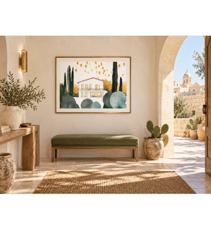 Home Among Cacti — Minimalist Interior Wall Art