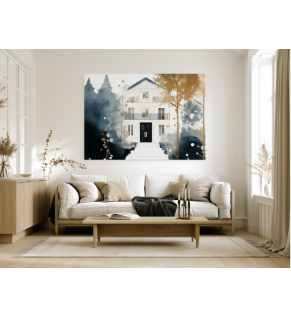 Golden Silence Horizontal Minimalist Fine Art by Miroslava Kettounen — 24 x 18 inches