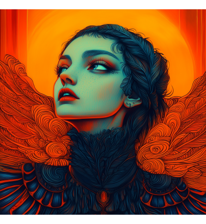 This face already knows that it has “risen” from the ashes 16" x16" (40cm x 40cm) by Miroslava Kettounen