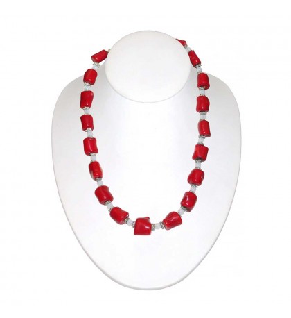 Hawaiian Red Coral Necklace With Natural Red Corals  COR 10