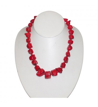 Hawaiian Coral Necklace With Natural Red Corals Hand Made  COR 15