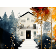 Autumn Golden Silence Horizontal Minimalist Fine Art by Miroslava Kettounen — 24 x 18 inches