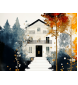 Autumn Golden Silence Horizontal Minimalist Fine Art by Miroslava Kettounen — 24 x 18 inches