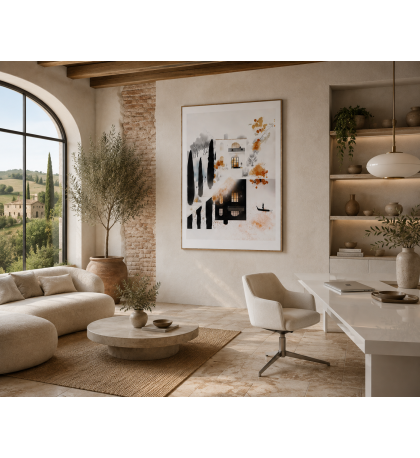 Tuscan Silence – Mediterranean Minimalist Fine Art Print – 18 x 24 inches