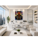 Manhattan Robot-Cobot by Miroslava Kettounen — 22 x 28 inches Urban Abstract Fine Art Print from Original Acrylic Painting