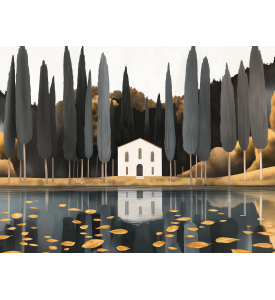 Tuscan Autumn — Horizontal Minimalist Fine Art Print, 24 x 18 inches — by Miroslava Kettounen